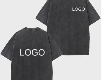 Custom Vintage Oversized T-Shirt | Personalized Logo or Design Tee | Distressed Washed 100% Cotton Unisex Streetwear | Front & Back Print