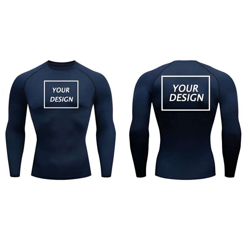 Men’s Custom Compression Shirt Long Sleeve Rash Guard | Personalised ...
