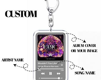 Custom Keychain with Song & Photo | Personalized Spotify Music Keyring – Gift for Him Her – Acrylic Trending Keyring – Cute Couple Gift
