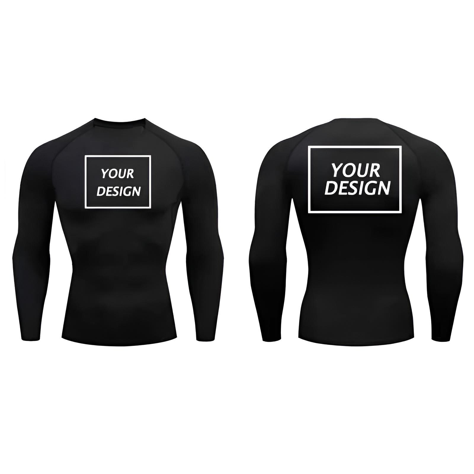Men’s Custom Compression Shirt Long Sleeve Rash Guard | Personalised ...