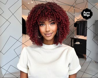 Bright Red Extra Curly Heat Long Heat Resistant Wig With 