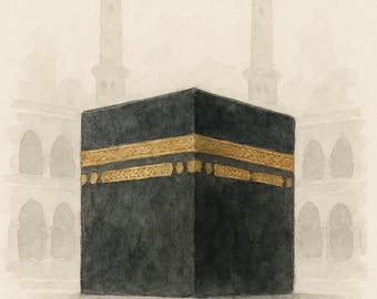 Islamic Mosque Watercolor Print Set | Kaaba, Al-Nabawi (Digital Download)