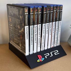 Supporto per custodia giochi PS2 / Organizer personalizzabile stampato in 3D con 10 scomparti