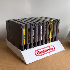 NES Game Cartridge Display Stand | Customizable 3D Printed Organizer With 10 Slots