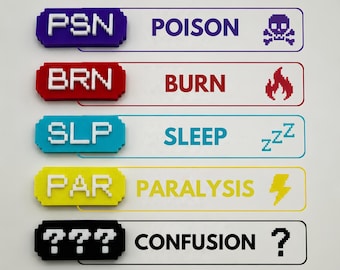 Status Condition Markers (for Pokémon TCG) - [Set of 5 Tokens]