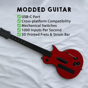 Custom Modded Guitar Hero Controller mit Mechanischen Schaltern & USB-C Port - Modell Les Paul