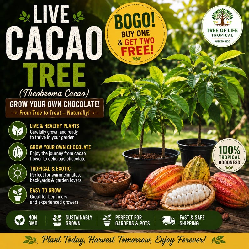 Arbolvidatropical Theobroma Cacao Tree - Thumbnail 2