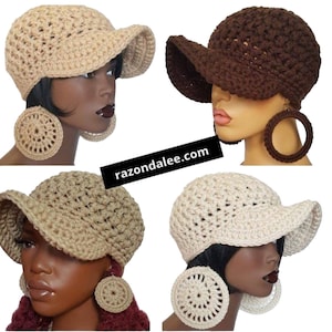 Chunky Crochet Baseball Cap/ Razonda Lee/RazondaLee/Beige/Brown/Taupe/Ivory mfs