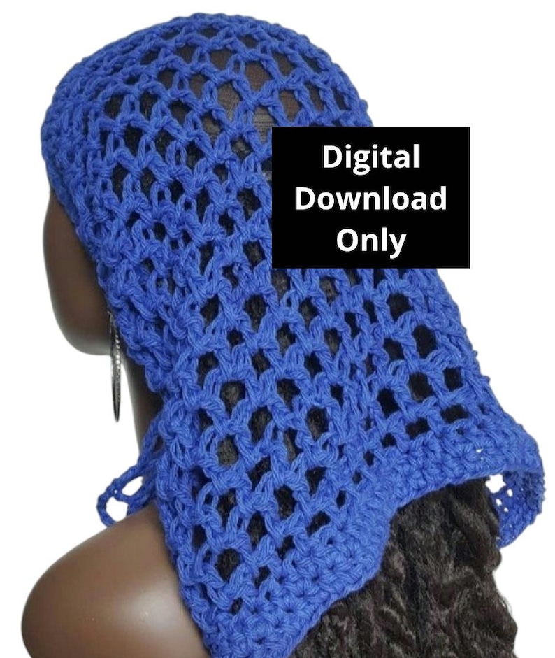 May include: A royal blue crochet hair net. The net is made of a fine, open weave and is designed to be worn over the hair to protect it from damage.
