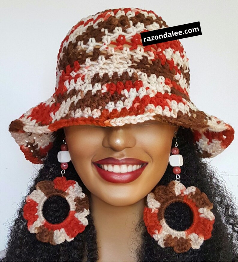 Crochet Cloche Bucket Hat Aqua Bright Pink by Razonda Lee Etsy