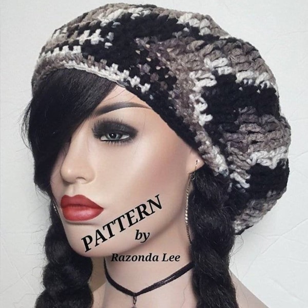 Pdf CROCHET PATTERN ONLY, Digital Download, Crochet Beret Tam Hat Pattern, Written Tutorial by RazondaLee Razonda Lee 102