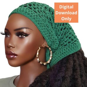 Pdf CROCHET PATTERN ONLY, Digital Download, Cotton Crochet Dreadlock Sleeve Tube Hat Pattern, Written Tutorial by RazondaLee Razonda Lee 122