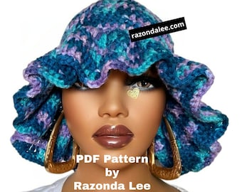 Easy Pdf CROCHET PATTERN ONLY, Digital Download, Crochet Ruffle Bucket Hat Pattern, by RazondaLee Razonda Lee 127