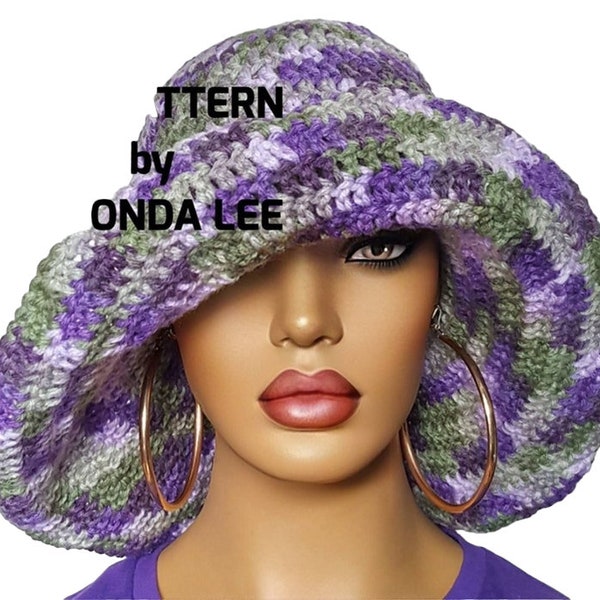 Easy Pdf CROCHET PATTERN ONLY, Digital Download, Crochet Floppy Wide Brim Sun Hat Pattern, by RazondaLee Razonda Lee 115