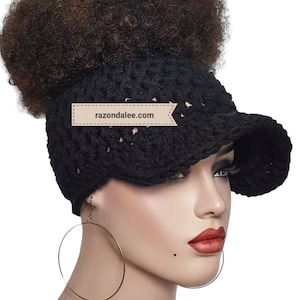 Up Top Chunky Crochet Ponytail Baseball Cap by Razonda Lee Razondalee mfs