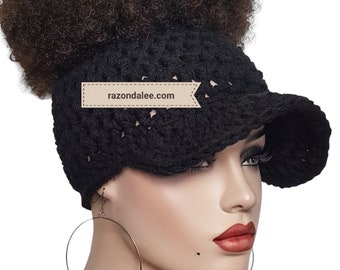 Up Top Chunky Crochet Ponytail Baseball Cap by Razonda Lee Razondalee mfs