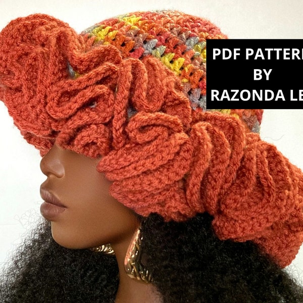 Easy Pdf CROCHET PATTERN ONLY, Digital Download, Crochet Big Ruffle Bucket Hat Pattern, by RazondaLee Razonda Lee 129