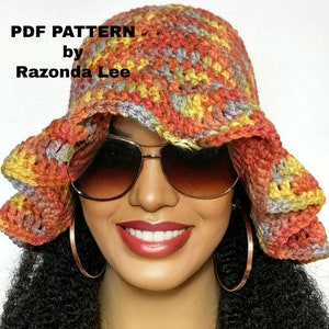 Easy Pdf CROCHET PATTERN ONLY, Digital Download, Crochet Super Bucket Hat Pattern, by RazondaLee Razonda Lee 116