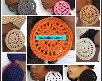 Jumbo Large Lightweight Crochet Earrings by Razonda Lee RazondaLee  no shipping