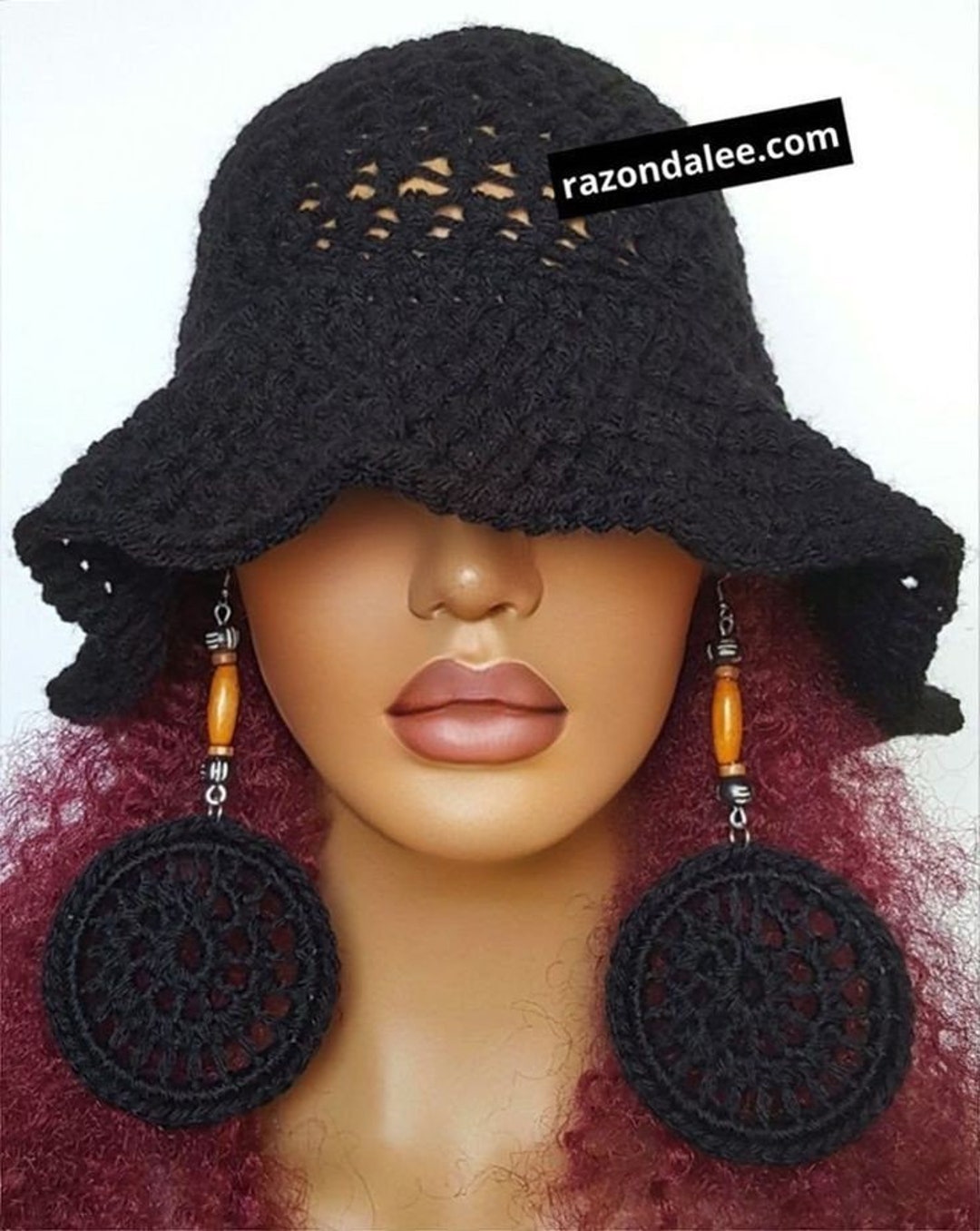 Crochet Cloche Bucket Hat Black by Razonda Lee Razondalee Etsy