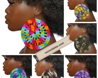 Jumbo Large Lightweight Crochet Earrings by Razonda Lee RazondaLee 1