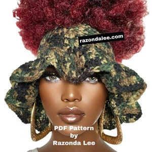 Easy Pdf CROCHET PATTERN ONLY, Digital Download, Crochet Top Out Wavy Brim Bucket Visor Pattern, Written Tutorial by Razonda Lee 119
