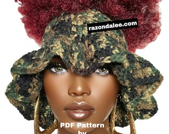 Easy Pdf CROCHET PATTERN ONLY, Digital Download, Crochet Top Out Wavy Brim Bucket Visor Pattern, Written Tutorial by Razonda Lee 119