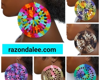 Jumbo Large Lightweight Crochet Earrings by Razonda Lee RazondaLee 1