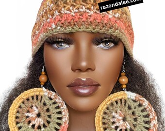 Crochet Skull Cap Fitted Multi Beanie by Razonda Lee Razondalee