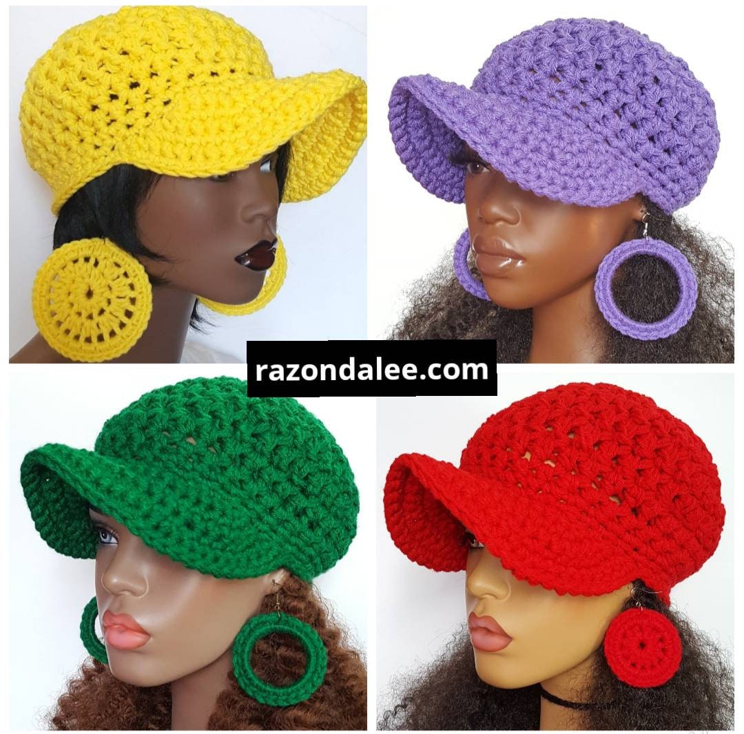 Chunky Crochet Baseball Cap by Razonda Lee Razondalee Royal
