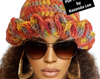 Easy Pdf CROCHET PATTERN ONLY, Digital Download, Crochet Small Ruffles Bucket Hat Pattern, by RazondaLee Razonda Lee 130