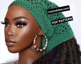 Pdf CROCHET PATTERN ONLY, Digital Download, Cotton Crochet Dreadlock Sleeve Tube Hat Pattern, Written Tutorial by RazondaLee Razonda Lee 122