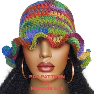Easy Pdf CROCHET PATTERN ONLY, Digital Download, Crochet Curly Trim Bucket Hat Pattern, by RazondaLee Razonda Lee 117