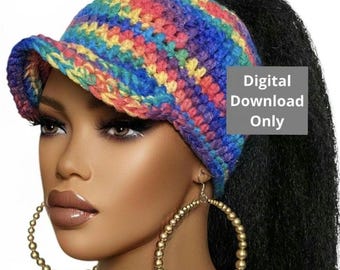 Easy Pdf CROCHET PATTERN ONLY, Digital Download, Crochet Top Ponytail Baseball Cap Hat Pattern, by RazondaLee Razonda Lee 137