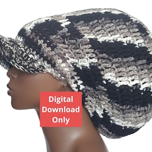 Pdf CROCHET PATTERN ONLY, Digital Download, Crochet Large Dreadlock Hat Pattern, Written Tutorial by RazondaLee Razonda Lee 105