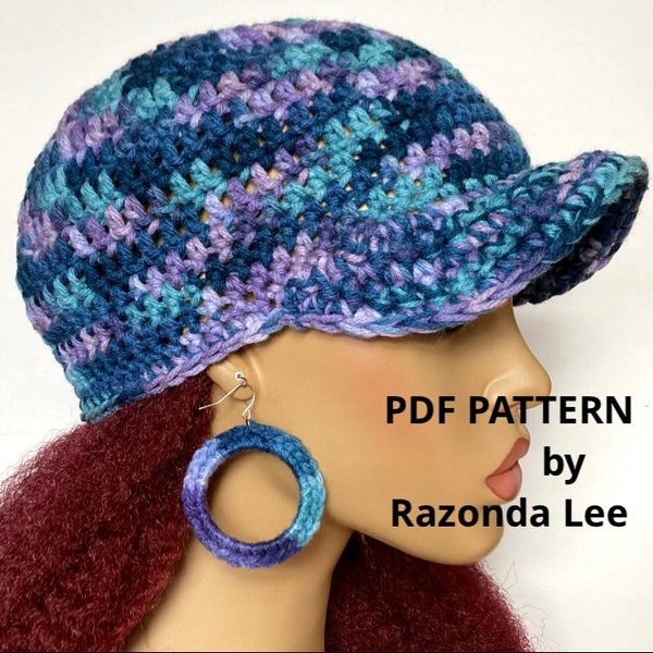 Easy Pdf CROCHET PATTERN ONLY, Digital Download, Baseball Style Cap Pattern, Crochet Baseball Cap Pattern, by RazondaLee Razonda Lee 110