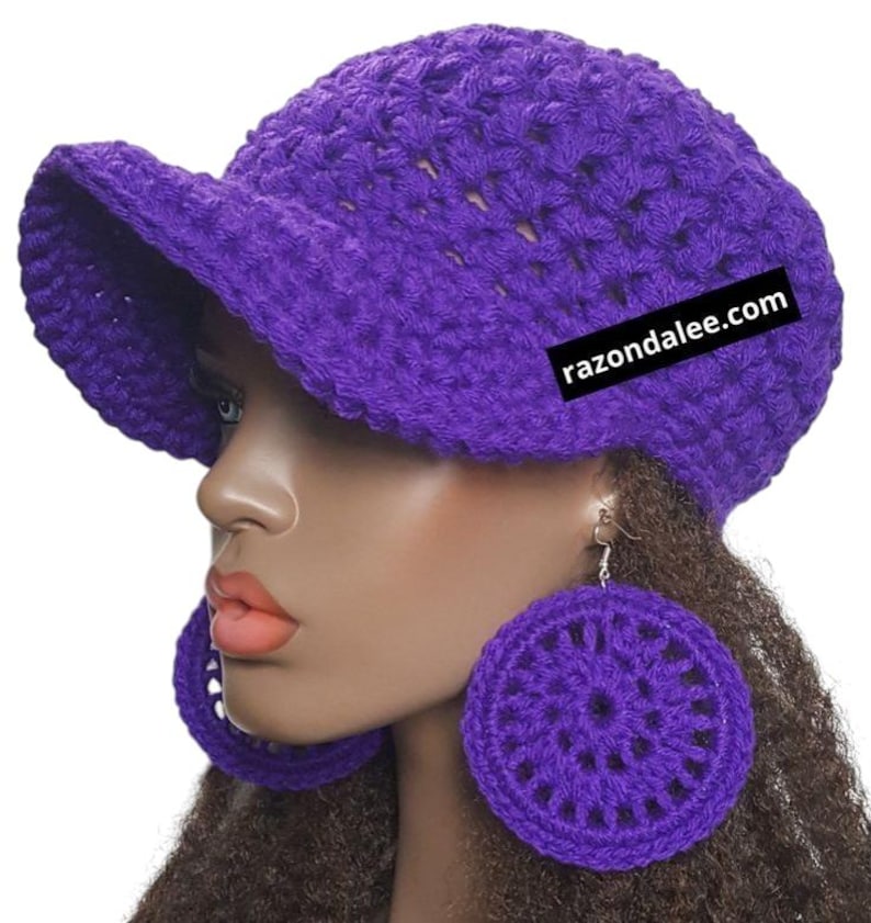 Chunky Crochet Baseball Cap Multiple Colors by Razonda Lee Razonda Lee Bright Purple