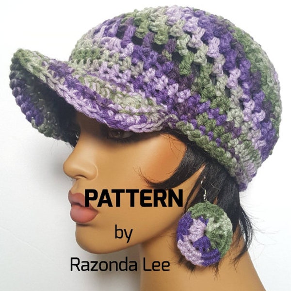 Pdf CROCHET PATTERN ONLY, Digital Download, Mesh Baseball Style Cap Pattern, Crochet Baseball Cap Pattern, by RazondaLee Razonda Lee 109