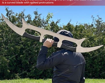 Custom Hand Forged Stainless Steel Bat'leth Sword Of Klingon From The TV Series Star Trek with Sheath-Costume Armor Christmas Gift for Him,