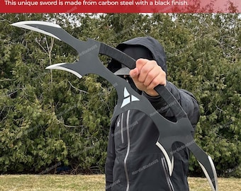 Custom Hand Forged Stainless Steel Bat'leth Sword Of Klingon From The TV Series Star Trek with Sheath-Costume Armor Best Fathers Day Gift,