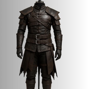 Handmade Shadow Blade Leather Armor, Medieval Gothic Cosplay Costume