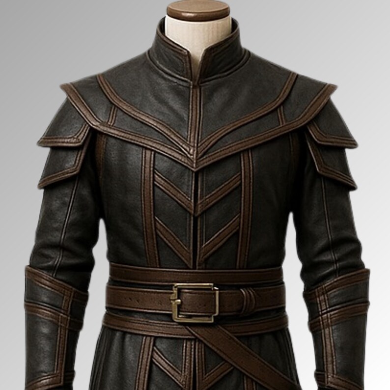 black and brown fantasy battle armor costume