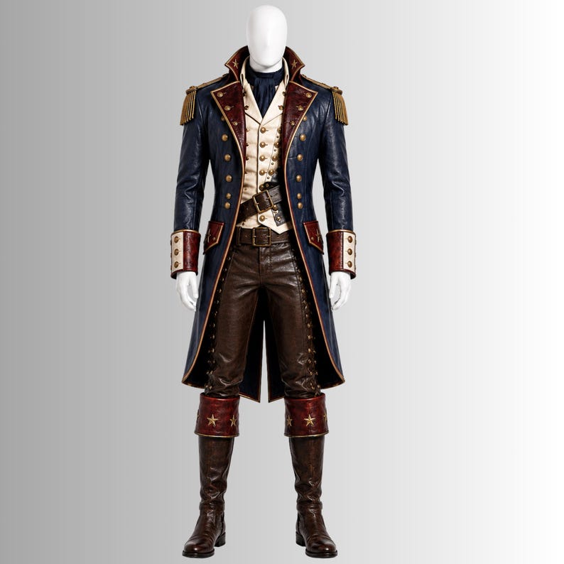 Revolutionary War leather costume America250 patriotic colonial commander outfit