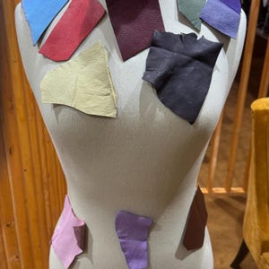 Premium Cow and Crocodile leather , Sheep Leather Scraps , Assorted Colorful Pieces for Crafts, Patchwork | Multiple Colors Available