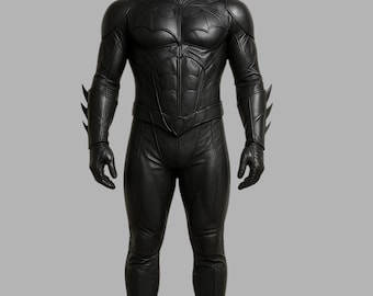 Dark Avenger Leather Armor Suit, Futuristic Combat Costume, Tactical Bodysuit Outfit, Sci Fi Warrior Cosplay