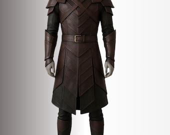 Handmade Gothic Leather Armor Costume, Medieval LARP Cosplay outfit