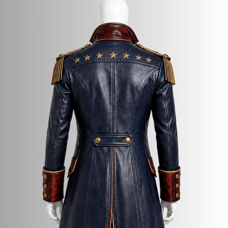 America250 cosplay coat with historical Revolutionary War styling
Patriotic leather military costume for Renaissance fair and cosplay
