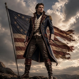 Historical commander leather outfit for America250 celebration events
Revolutionary War colonial leather costume with luxury military design
Patriotic cosplay leather coat for Independence Day parade outfit
Handmade colonial commander leather costume for theater and cosplay