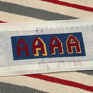 AUSTIN FONT - Four ways including Dropped Shadow & Outline - 18-19 Stitches High Alphabet Letter Pattern for Needlepoint or Cross Stitch