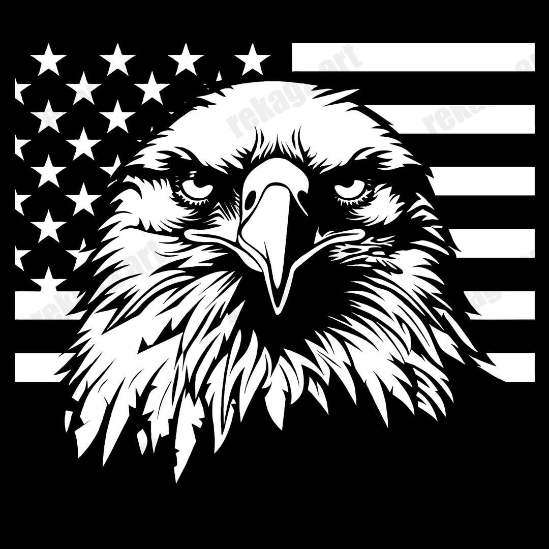 Eagle Head With Flag, SVG and PNG Files, Vector Images of Patriotic ...